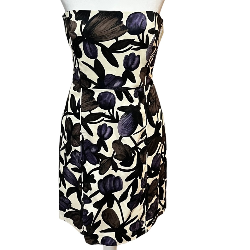 Banana Republic Floral Strapless Mini Dress Size 10 - Picture 3 of 10